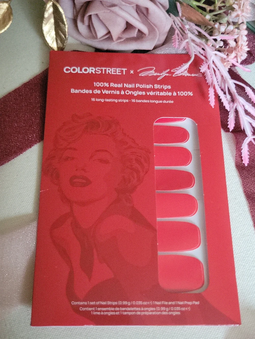 Limited Edition. M. Monroe Colorstreet Glitter Nail Polish Strips - Red